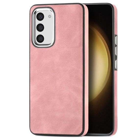 Per Samsung Galaxy S23 5G Custodia per telefono antiurto in TPU galvanico effetto pelle (rosa)