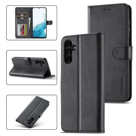 Custodia in pelle per Samsung Galaxy S23 FE 5G LC.IMEEKE (nero)