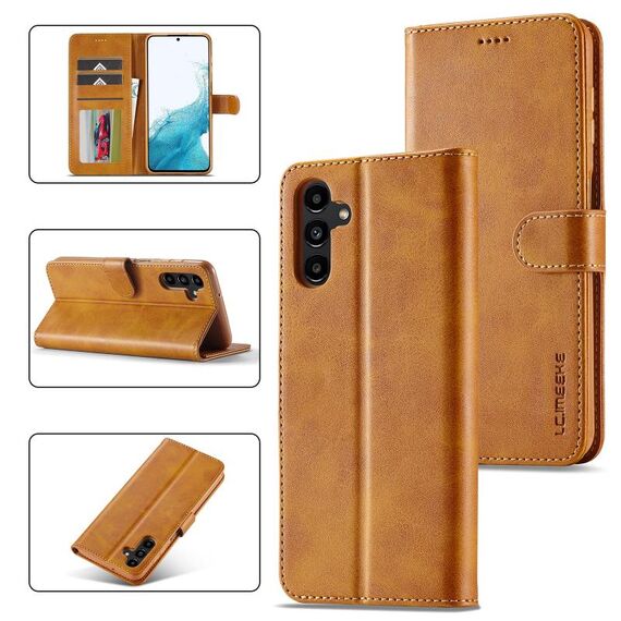Custodia in pelle per Samsung Galaxy S23 FE 5G LC.IMEEKE (marrone)