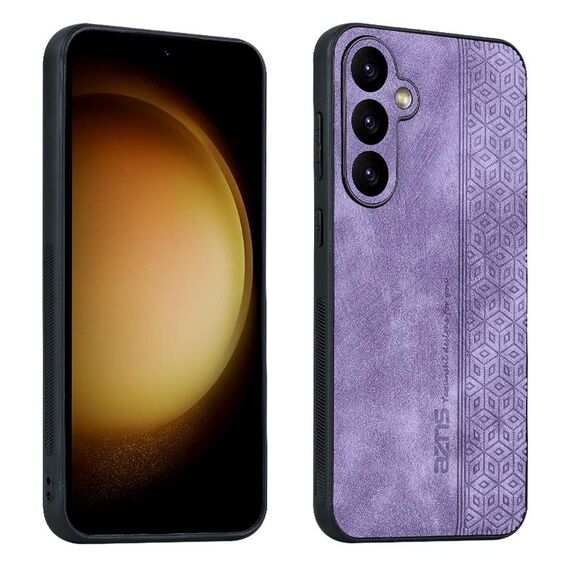 Per Samsung Galaxy S23 FE 5G AZNS Custodia per telefono in pelle goffrata 3D (viola)