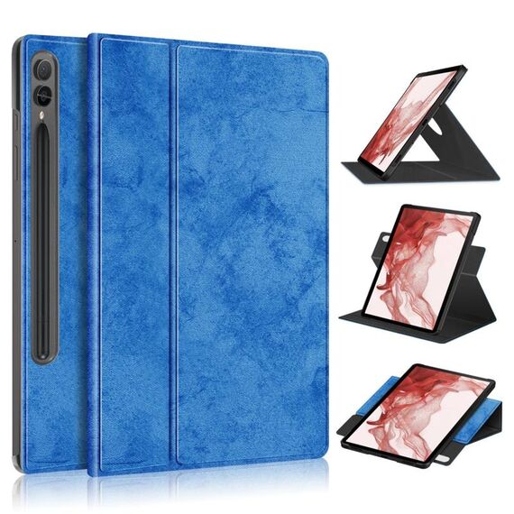 Per Samsung Galaxy Tab S9 + 360 Rotation Stand Custodia per tablet in pelle intelligente (blu)