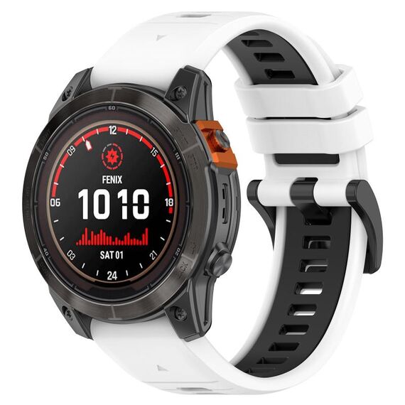 Per Garmin Epix Gen 2 22mm Cinturino sportivo in silicone bicolore (bianco + nero)