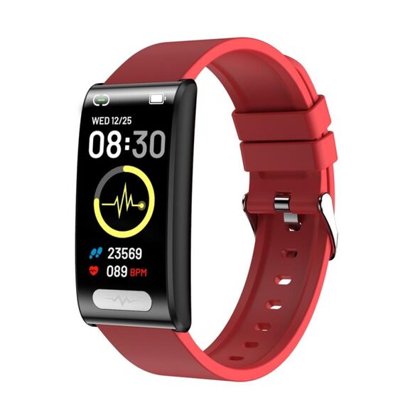 TK70 Orologio intelligente con cinturino in silicone con schermo a colori da 1,47 pollici, supporto frequenza cardiaca / pressione sanguigna / ossigeno nel sangue / monitoraggio della glicemia (rosso)
