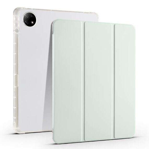 Per vivo Pad2 12,1 pollici Custodia per tablet in pelle TPU trasparente pieghevole a 3 pieghe con slot per penna (verde chiaro)