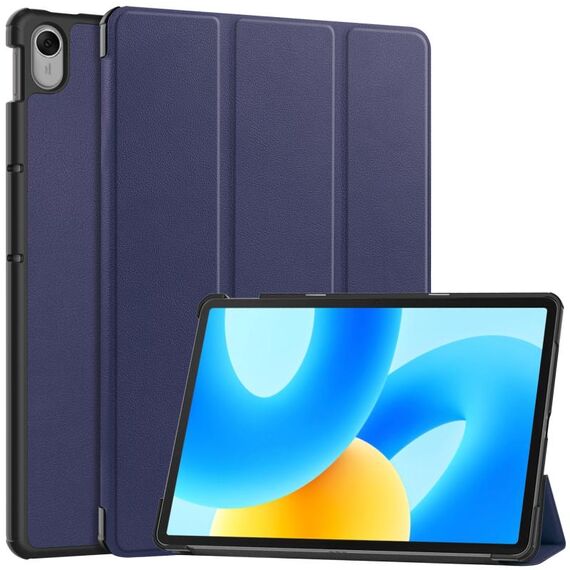 Per Huawei MatePad 11.5 2023 Custer Texture 3-Fold Custodia in pelle per tablet (blu scuro)