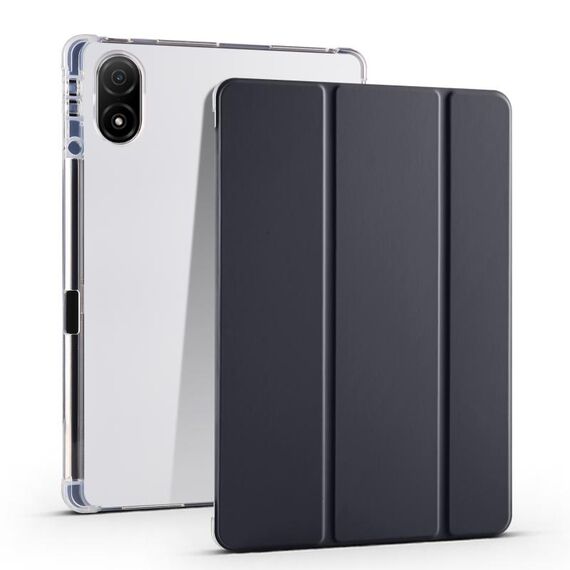 Per Honor Pad V8 Pro Custodia per tablet in pelle TPU trasparente pieghevole a 3 pieghe (nera)