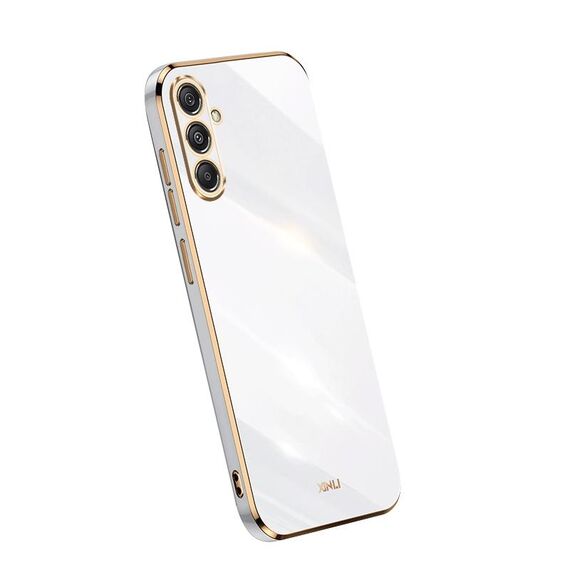 Per Samsung Galaxy S23 FE 5G XINLI custodia per telefono in TPU elettrolitico con bordo dritto 6D (bianco)