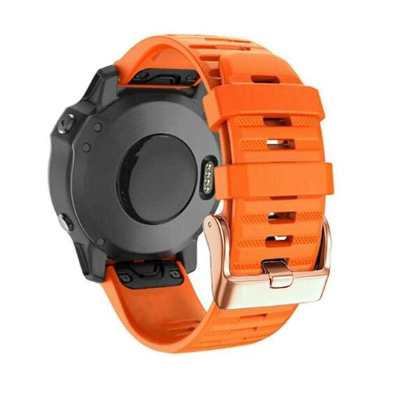 Per Garmin Fenix 7S / 6S Pro / 5S Plus Cinturino in silicone a sgancio rapido con fibbia in oro rosa da 20 mm (arancione)