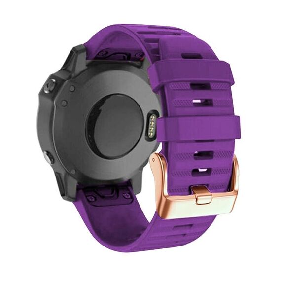 Cinturino in silicone a sgancio rapido con fibbia in oro rosa da 20 mm per Garmin Fenix 7S / 6S Pro / 5S Plus (viola)