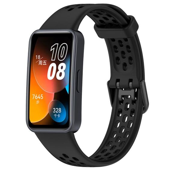 Per cinturino in silicone traspirante tinta unita Huawei Band 8 (nero)