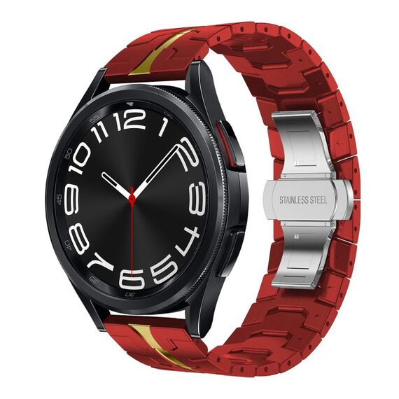 Per Samsung Galaxy Watch 6/6 Cinturino classico in acciaio inossidabile in metallo (oro rosso)