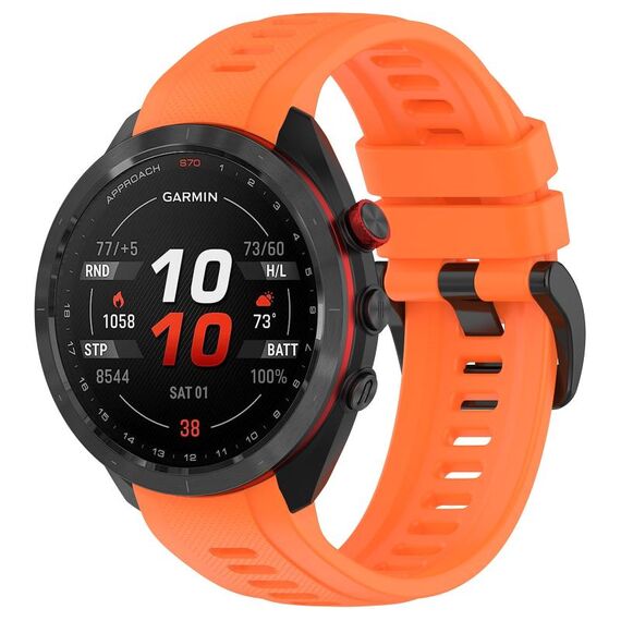 Per Garmin Approach S70 47mm 22mm Cinturino sportivo in silicone (arancione)