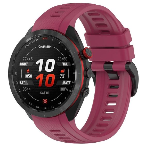 Per Garmin Approach S70 47mm 22mm cinturino sportivo in silicone (bordeaux)