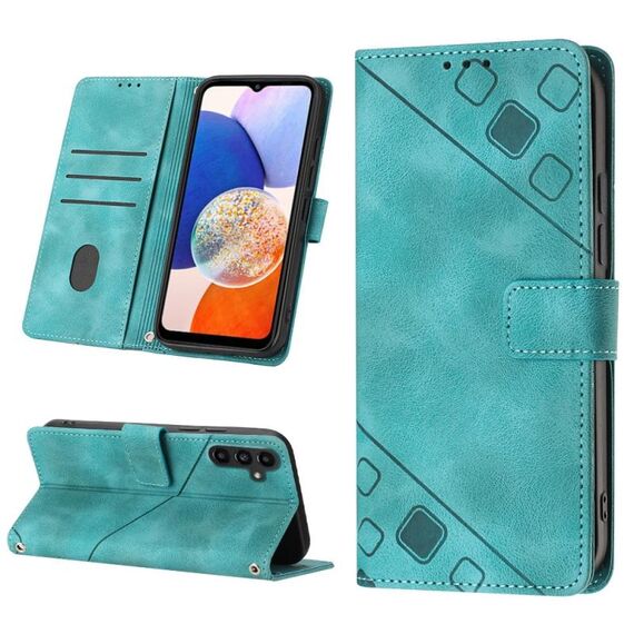 Custodia in pelle goffrata per Samsung Galaxy S23 FE 5G (verde)