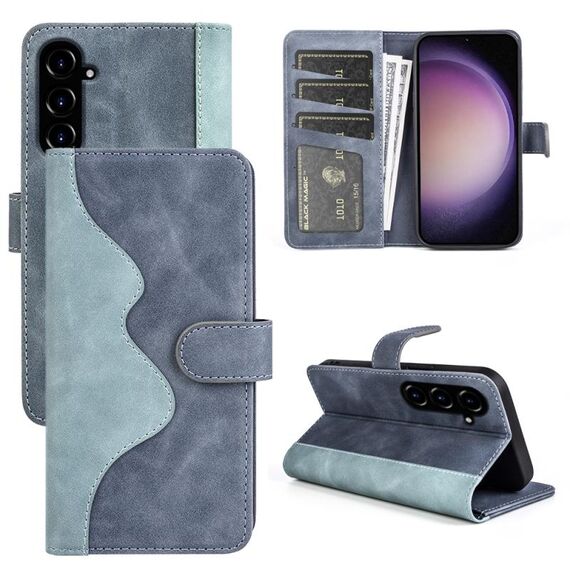 Per Samsung Galaxy S23 FE 5G Custodia per cellulare in pelle con cuciture orizzontali (blu)