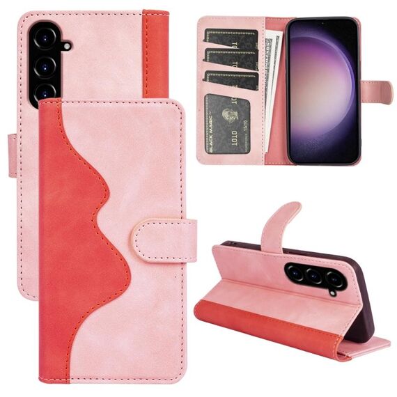 Custodia per cellulare in pelle con cuciture orizzontali per Samsung Galaxy S23 FE 5G (rosso)