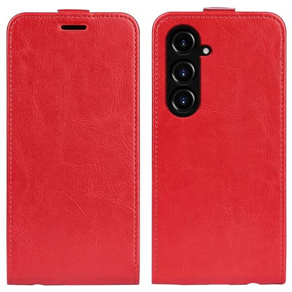 Per Samsung Galaxy S23 FE 5G R64 Custodia per telefono in pelle a conchiglia verticale Texture (rosso)