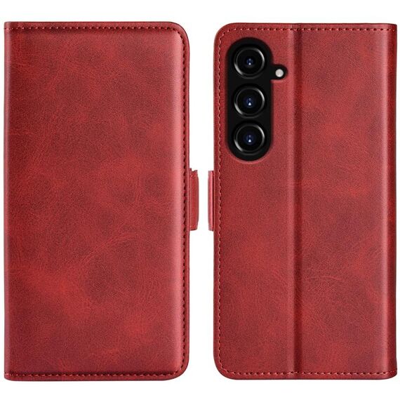 Per Samsung Galaxy S23 FE 5G Custodia per telefono orizzontale in pelle con fibbia magnetica a doppio lato (rosso)