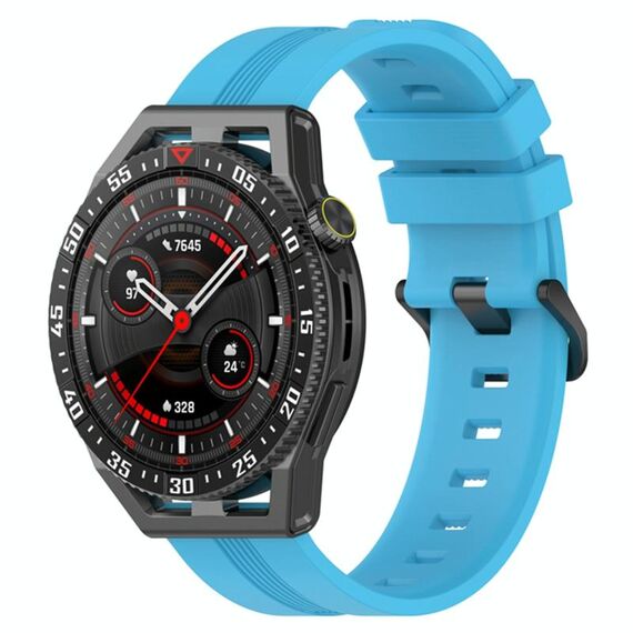 Per Coros Apex 46mm/Apex Pro / Ticwatch Pro 3 22mm cinturino in silicone tinta unita verticale (cielo blu)