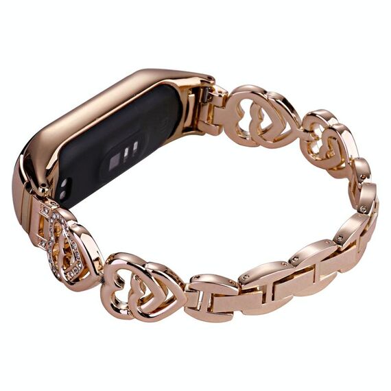 Per Xiaomi Mi Band 6/5 cinturino universale in metallo con diamanti (oro rosa)