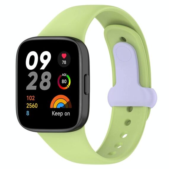 Per Redmi Watch 3 cinturino in silicone con bottone a chiodo (Limme + viola chiaro)