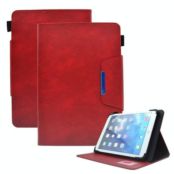Per custodia per tablet in pelle con chiusura magnetica a croce scamosciata da 7 pollici (rosso)