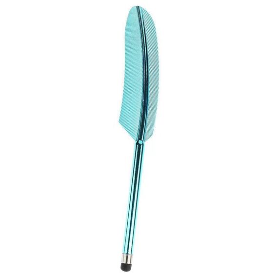 Penna stilo con piuma elettrolitica (azzurro)