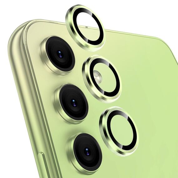 Per Samsung Galaxy A14 / A34 NORTHJO Pellicola protettiva per obiettivo fotocamera in vetro temperato CD Vein Metal Ring Film (verde)