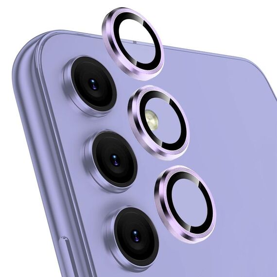 Per Samsung Galaxy A54 5G NORTHJO Pellicola protettiva per obiettivo fotocamera in vetro temperato CD Vein Metal Ring Film (viola)