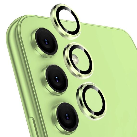 Per Samsung Galaxy A54 5G NORTHJO Pellicola protettiva per obiettivo fotocamera in vetro temperato CD Vein Metal Ring Film (verde)