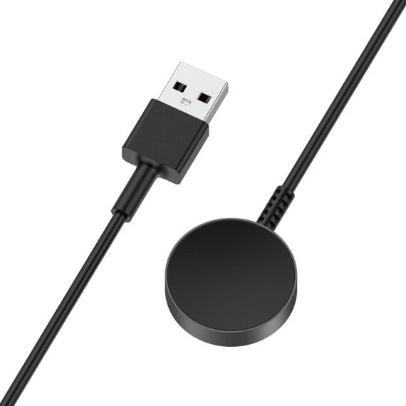 Per Samsung Galaxy Watch 6/6 Classic Porta USB-A Cavo di ricarica per orologio in metallo magnetico (nero)