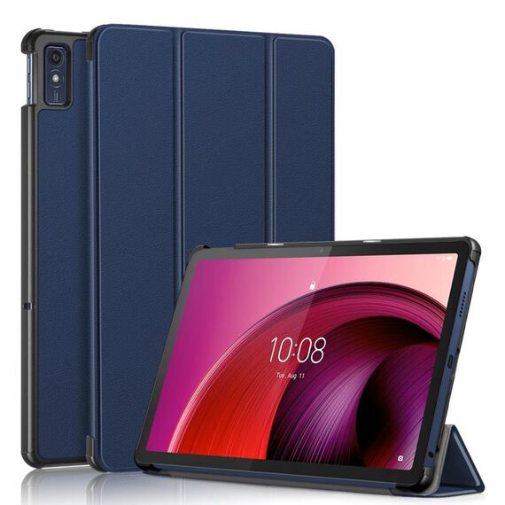 Per Lenovo Tab M10 5G 10.6 Custodia per tablet in pelle pieghevole a 3 pieghe (blu scuro)
