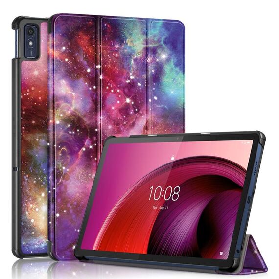 Per Lenovo Tab M10 5G 10.6 Custodia per tablet smart in pelle con disegno colorato con fibbia magnetica pieghevole a 3 pieghe (Via Lattea)
