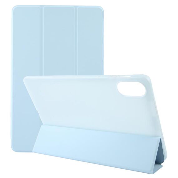 Per Honor Pad X9 / X8 Pro Custodia per tablet pieghevole in pelle tinta unita a 3 pieghe (blu ghiaccio)