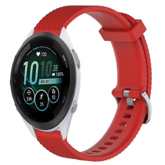 Per cinturino per orologio Garmin Forerunner 265S 18 mm in silicone testurizzato con diamanti (rosso)