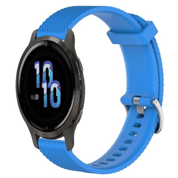 Per Garmin Venu 2S 18mm cinturino in silicone testurizzato con diamanti (blu cielo)