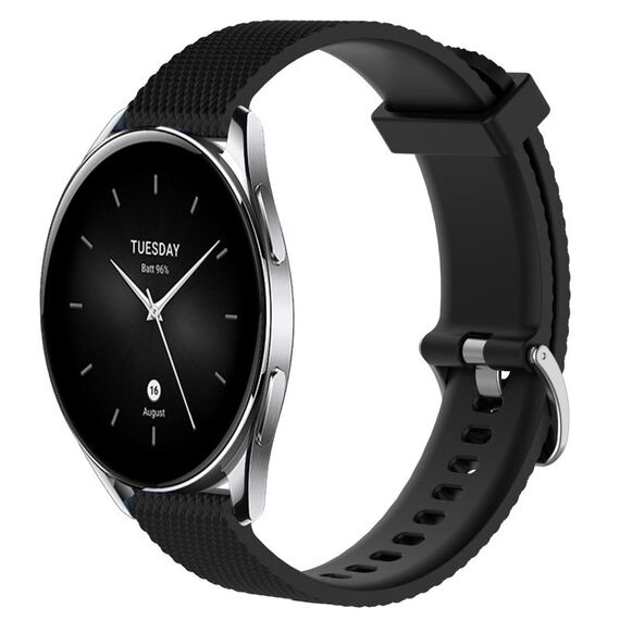 Per Xiaomi Watch S2 42mm 22mm Cinturino in silicone testurizzato con diamanti (nero)