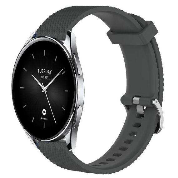 Per Xiaomi Watch S2 42mm 22mm Cinturino in silicone testurizzato con diamanti (grigio scuro)