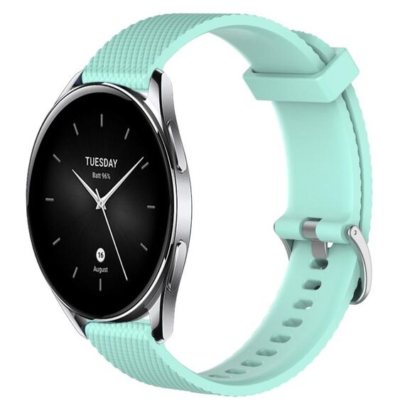 Per Xiaomi Watch S2 42mm 22mm Cinturino in silicone testurizzato con diamanti (verde acqua)