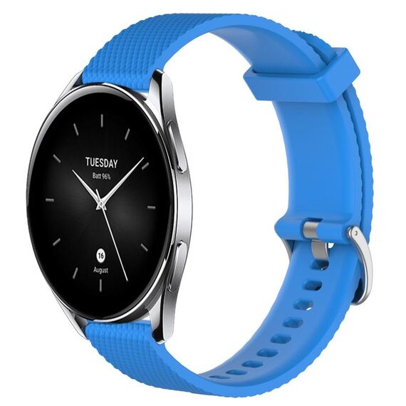 Per Xiaomi Watch S2 42mm 22mm Cinturino in silicone testurizzato con diamanti (blu cielo)