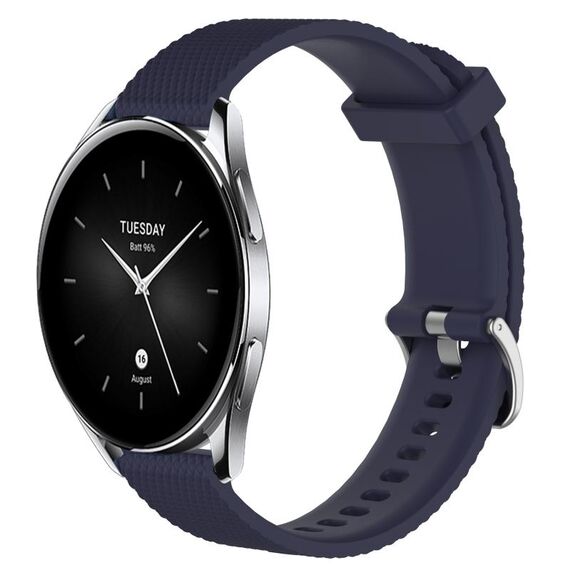 Per Xiaomi Watch S2 42mm 22mm Cinturino in silicone testurizzato con diamanti (blu notte)