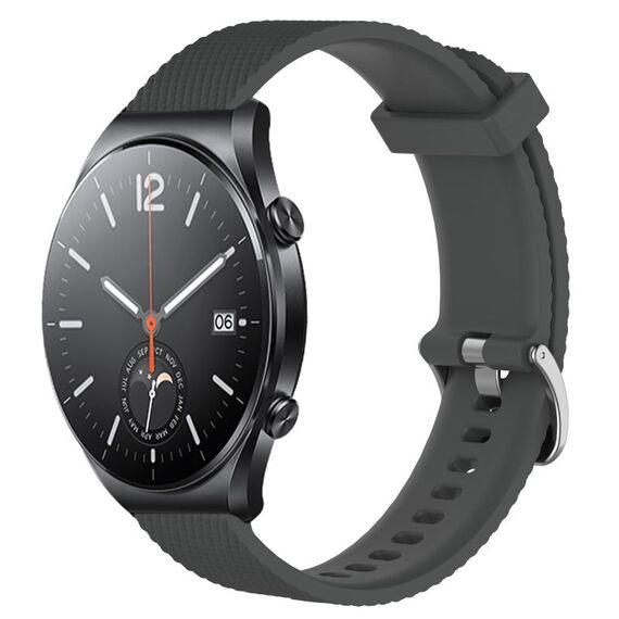 Per Xiaomi Mi Watch S1 Cinturino per orologio in silicone strutturato con diamanti da 22 mm (grigio scuro)