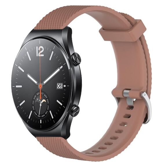 Per Xiaomi Mi Watch S1 Cinturino per orologio in silicone strutturato con diamanti da 22 mm (marrone)