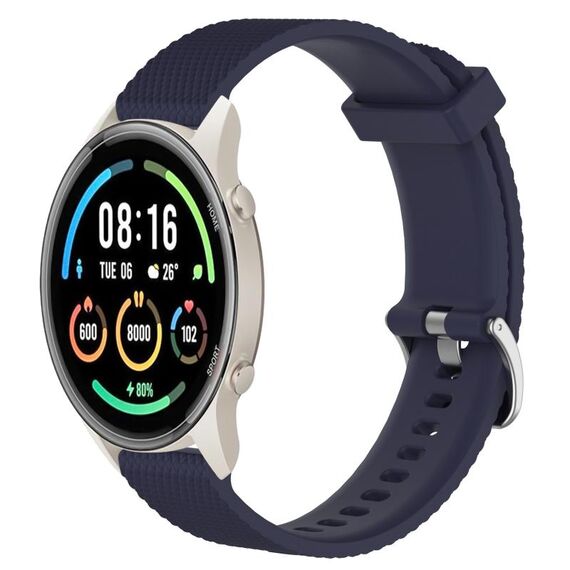 Per Xiaomi Mi Watch Sport Cinturino per orologio in silicone testurizzato con diamanti da 22 mm (blu notte)