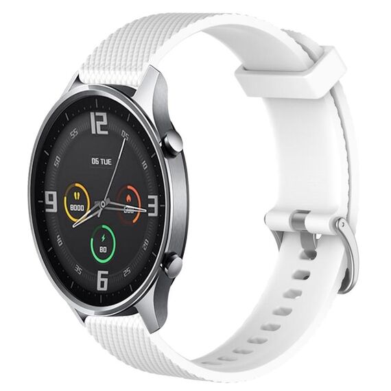 Per Xiaomi Mi Watch Color 22mm Cinturino in silicone testurizzato con diamanti (bianco)