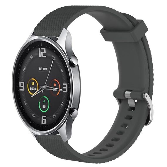 Per Xiaomi Mi Watch Color 22mm Cinturino in silicone testurizzato con diamanti (grigio scuro)