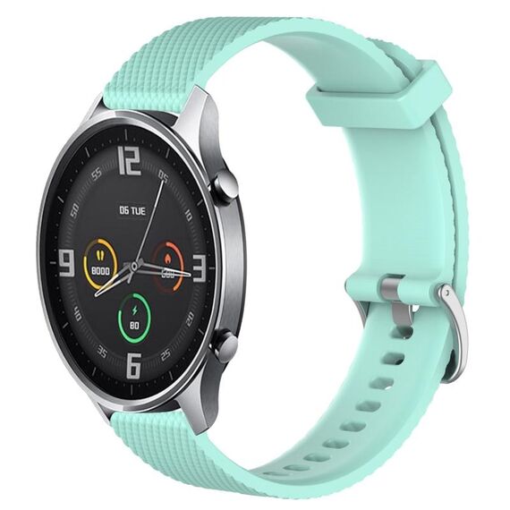 Per Xiaomi Mi Watch Color 22mm Cinturino in silicone testurizzato con diamanti (verde acqua)