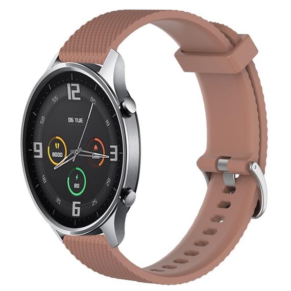 Per Xiaomi Mi Watch Color 22mm Cinturino in silicone testurizzato con diamanti (marrone)