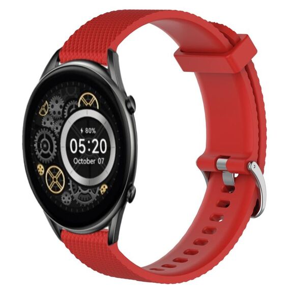 Per Xiaomi Haylou RT2 LS10 Cinturino per orologio in silicone testurizzato con diamanti da 22 mm (rosso)