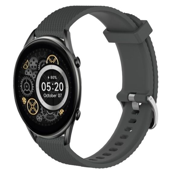 Per Xiaomi Haylou RT2 LS10 Cinturino per orologio in silicone testurizzato con diamanti da 22 mm (grigio scuro)